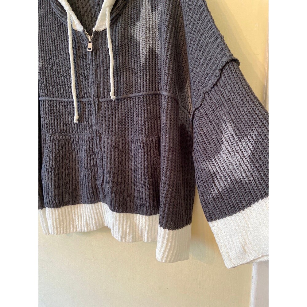 POL cardigan sweater jacket zip up POL sweater NWOT oversized size medium star - Picture 2 of 6